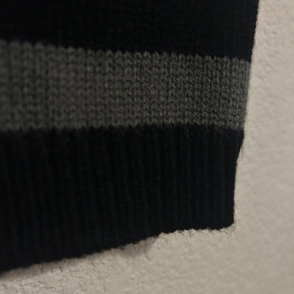 y2k grunge striped hoodie black and grey women's - Picture 3 of 3